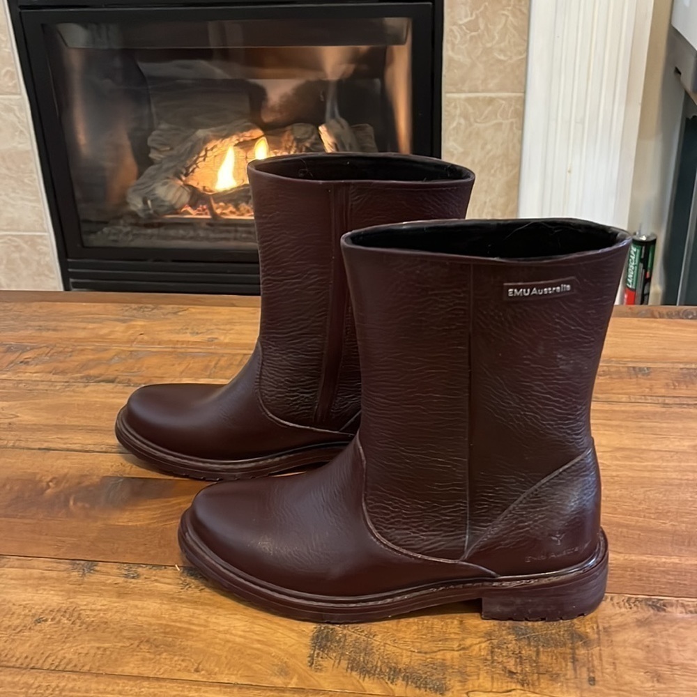 Emu Kerie Australia rubber waterproof boots, size 7 women, color Wine - Picture 5 of 14